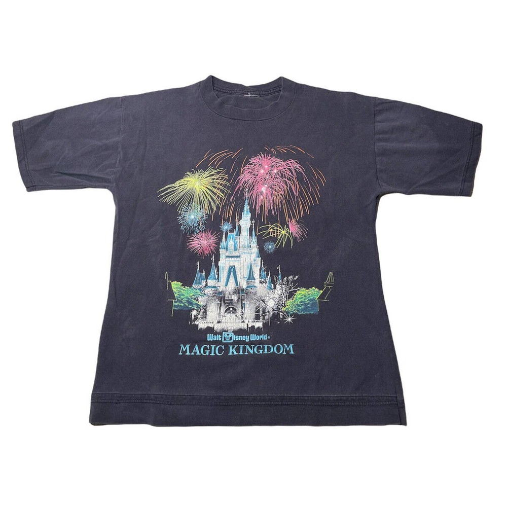 Vintage Walt Disney Magic Kingdom Castle Fireworks T-Shirt USA Kids Adult ?